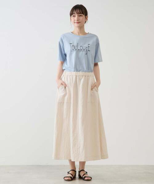 MELROSE claire(メルローズ クレール)の「【TouLousEロゴプリントTシャツ】(Tシャツ/カットソー・レディース・クリーム/チャコールグレー/ライトブルー/ピンク・FREE)」の11枚目の写真