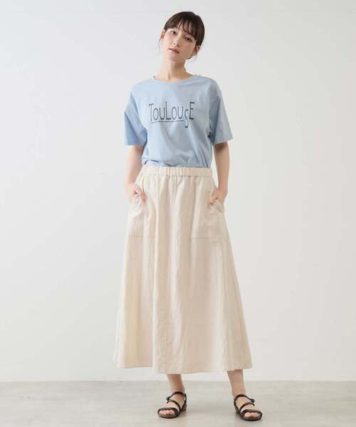 MELROSE claire(メルローズ クレール)の「【TouLousEロゴプリントTシャツ】(Tシャツ/カットソー・レディース・クリーム/チャコールグレー/ライトブルー/ピンク・FREE)」の15枚目の写真