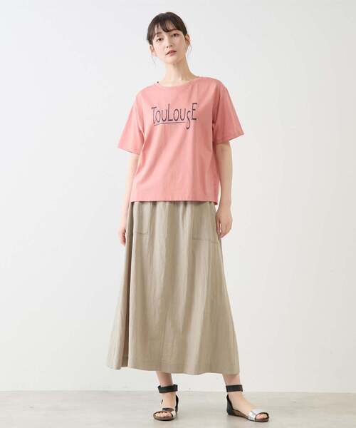 MELROSE claire(メルローズ クレール)の「【TouLousEロゴプリントTシャツ】(Tシャツ/カットソー・レディース・クリーム/チャコールグレー/ライトブルー/ピンク・FREE)」の22枚目の写真
