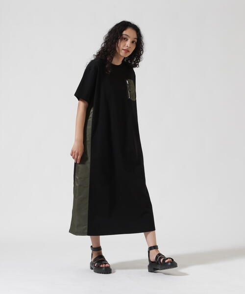 AVIREX（アヴィレックス）の「《WEB&DEPOT限定》MA-1 POCKET ONEPIECE/MA-1ポケット ワンピース（ワンピース・レディース・ホワイト/ブラック・F）」の7枚目の写真