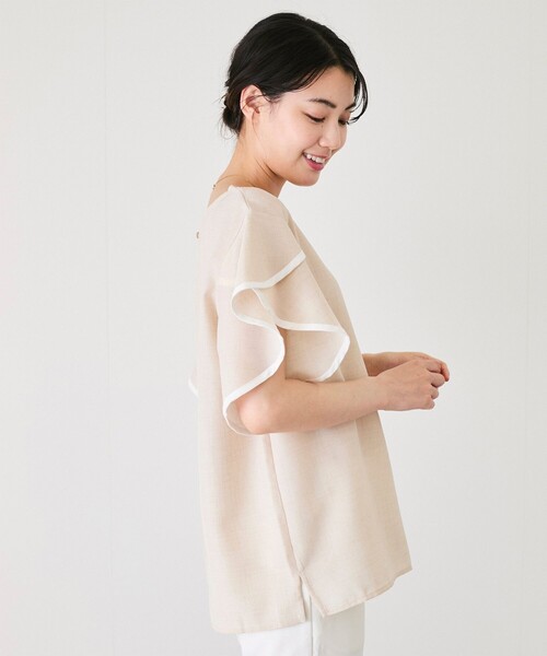 Jayro（ジャイロ）の「パイピングスリーブブラウス（シャツ/ブラウス・レディース・ホワイト系その他/サックスブルー/ベージュ・M）」の20枚目の写真