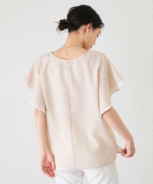 Jayro（ジャイロ）の「パイピングスリーブブラウス（シャツ/ブラウス・レディース・ホワイト系その他/サックスブルー/ベージュ・M）」の18枚目の写真