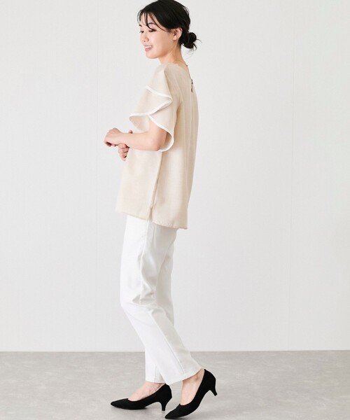 Jayro（ジャイロ）の「パイピングスリーブブラウス（シャツ/ブラウス・レディース・ホワイト系その他/サックスブルー/ベージュ・M）」の16枚目の写真
