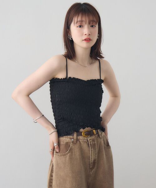 RETRO GIRL（レトロガール）の「クロスシャーリングカップ付キャミ（キャミソール・レディース・ダークブラウン/ブラック/ナチュラル・FREE）」の21枚目の写真