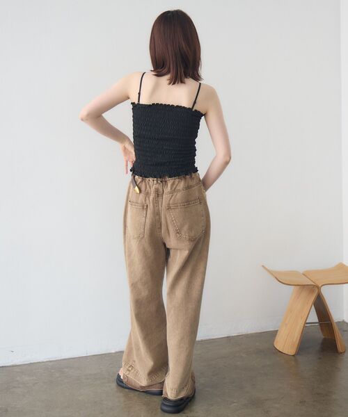 RETRO GIRL（レトロガール）の「クロスシャーリングカップ付キャミ（キャミソール・レディース・ダークブラウン/ブラック/ナチュラル・FREE）」の7枚目の写真