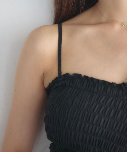 RETRO GIRL（レトロガール）の「クロスシャーリングカップ付キャミ（キャミソール・レディース・ダークブラウン/ブラック/ナチュラル・FREE）」の13枚目の写真