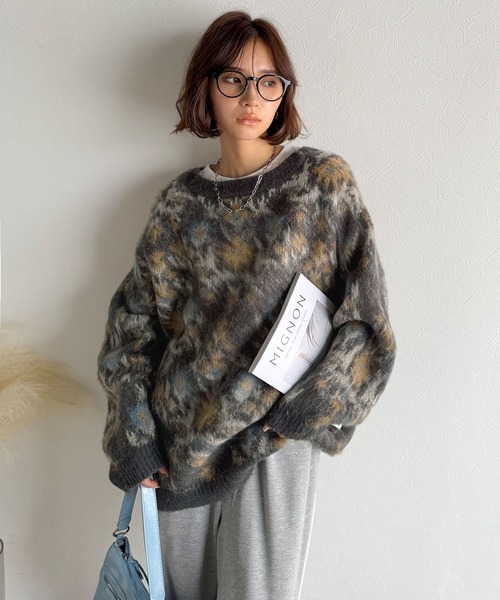 セール】大人可愛いヴィンテージ調。モヘアタッチ前後2wayアンティーク