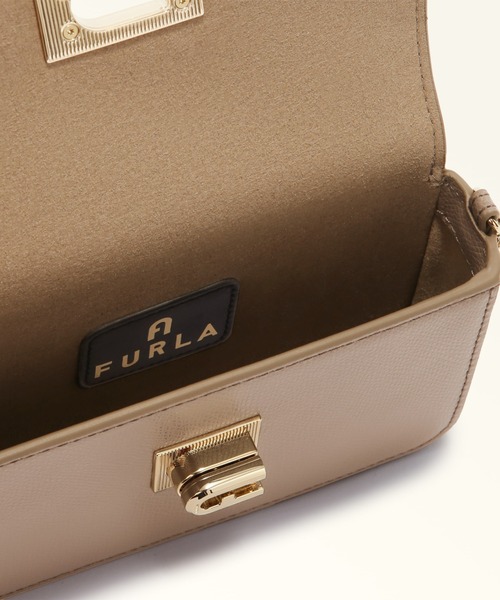 FURLA（フルラ）の「フルラ 1927 ミニクロスボディバッグ（クラッチバッグ・レディース・ブラック/グレイッシュベージュ・ONE SIZE）」の6枚目の写真