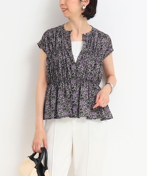 todayful フラワー プリントシャツ　ブラック todayful フラワー プリントシャツ ブラック TODAYFUL（トップス