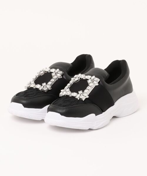 grandfleur（グランドフルール）の「【grandfleur】レディースカジュアルシューズ（スニーカー・レディース・ブラック/ホワイト・S/M/L/LL）」の2枚目の写真