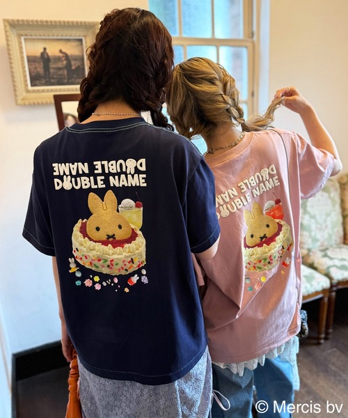 【超歓迎】 birthday NAME 70th】DOUBLE miffy cake TEE/ミッフィー BIG Tシャツ・アパレル