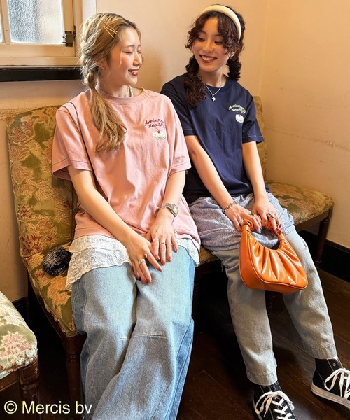 DOUBLE NAME（ダブルネーム）の「【miffy 70th】birthday cake BIG TEE（Tシャツ/カットソー・レディース・ピンク/ネイビー/オフホワイト・FREE）」の4枚目の写真