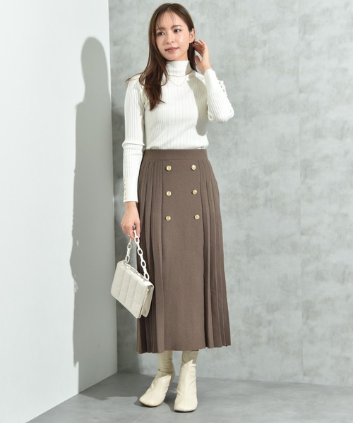 INTERPLANET（インタープラネット）の「ＢＯＸプリーツニットスカート（スカート・レディース・ブラック/モカ・FREE）」の19枚目の写真