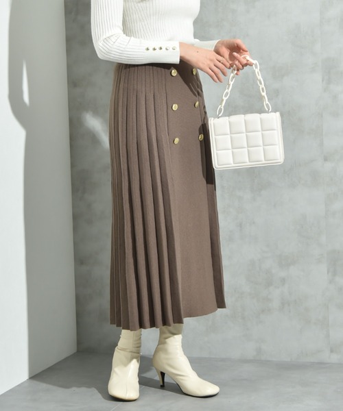 INTERPLANET（インタープラネット）の「ＢＯＸプリーツニットスカート（スカート・レディース・ブラック/モカ・FREE）」の21枚目の写真