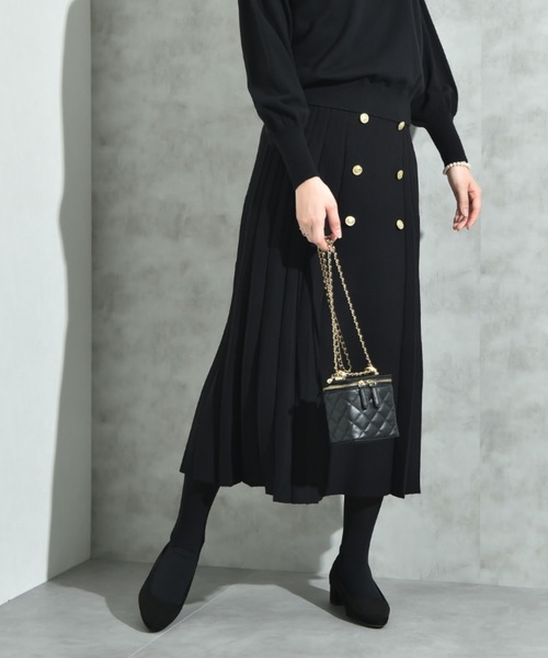 INTERPLANET（インタープラネット）の「ＢＯＸプリーツニットスカート（スカート・レディース・ブラック/モカ・FREE）」の6枚目の写真