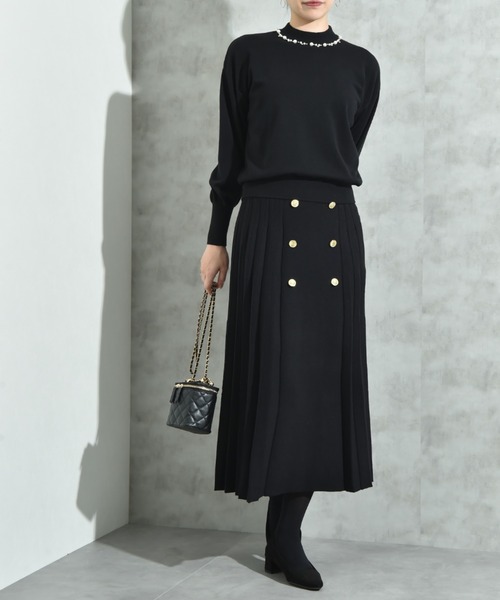 INTERPLANET（インタープラネット）の「ＢＯＸプリーツニットスカート（スカート・レディース・ブラック/モカ・FREE）」の7枚目の写真