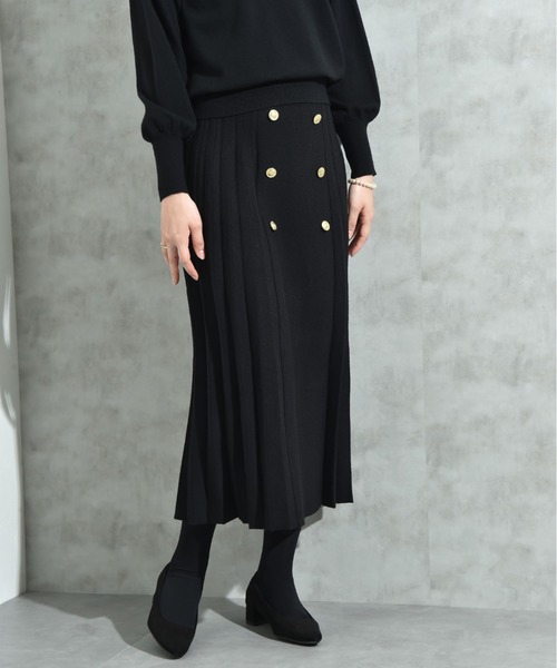 INTERPLANET（インタープラネット）の「ＢＯＸプリーツニットスカート（スカート・レディース・ブラック/モカ・FREE）」の9枚目の写真