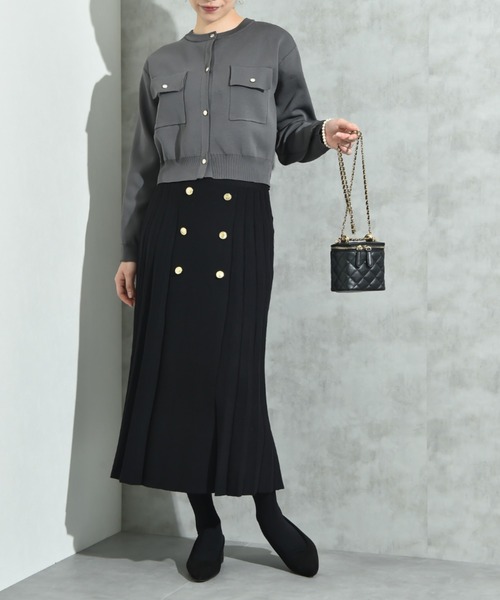 INTERPLANET（インタープラネット）の「ＢＯＸプリーツニットスカート（スカート・レディース・ブラック/モカ・FREE）」の15枚目の写真