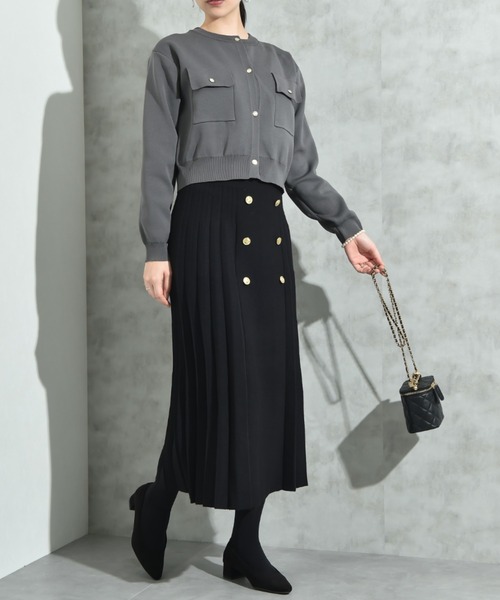 INTERPLANET（インタープラネット）の「ＢＯＸプリーツニットスカート（スカート・レディース・ブラック/モカ・FREE）」の18枚目の写真