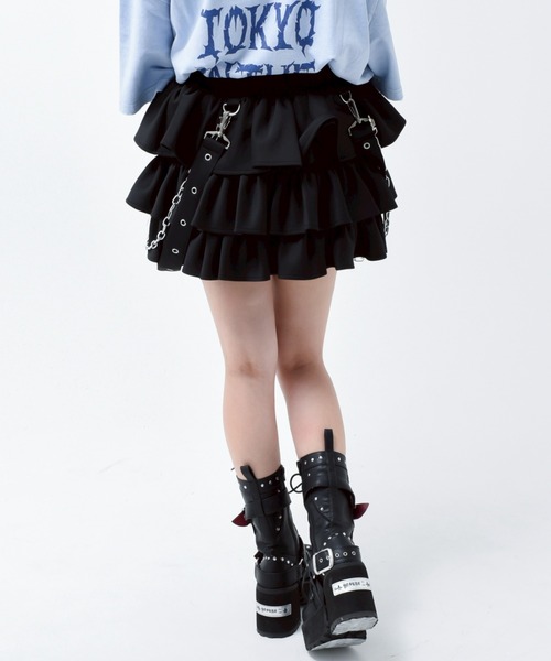 TRAVAS TOKYO/トラバス トーキョー』サスペンダー付きフリルスカート