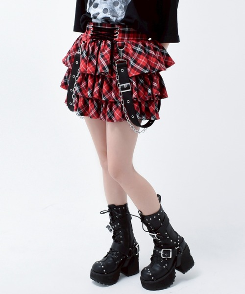 TRAVAS TOKYO/トラバス トーキョー』サスペンダー付きフリルスカート