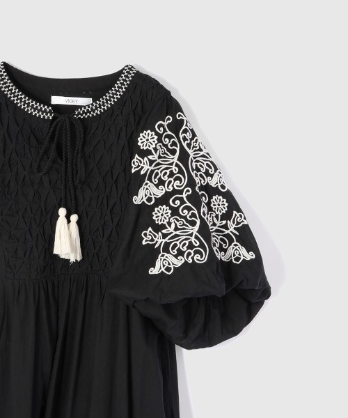 VICKY（ビッキー）の「インド刺繍ワンピース≪手洗い可能≫（ワンピース・レディース・ブラック/オフホワイト・M）」の14枚目の写真