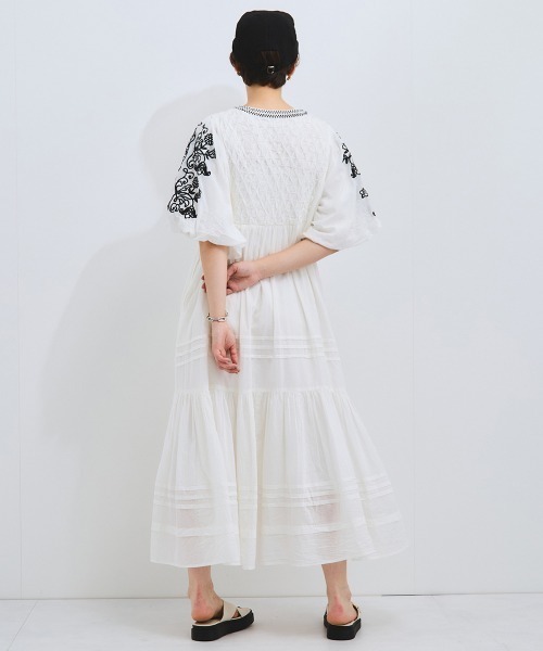 VICKY（ビッキー）の「インド刺繍ワンピース≪手洗い可能≫（ワンピース・レディース・ブラック/オフホワイト・M）」の7枚目の写真
