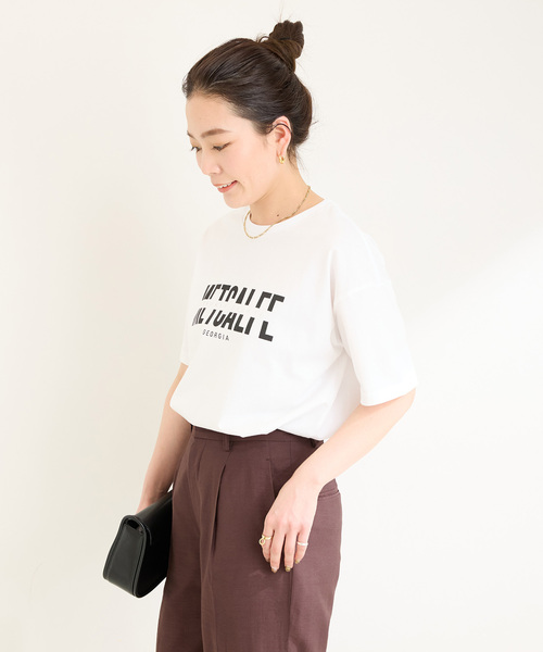 B.C STOCK(ベーセーストック)の「《追加》手洗い可 / アソートS/SロゴTEE(Tシャツ/カットソー・レディース・ネイビー/ホワイト/ホワイト系その他/ブラウン・FREE)」の16枚目の写真