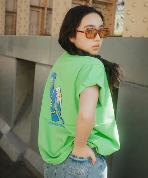 HTH(エイチティーエイチ)の「H flower logo Tee(Tシャツ/カットソー・レディース・アッシュ/オレンジ/ホワイト/グリーン・フリー)」の4枚目の写真