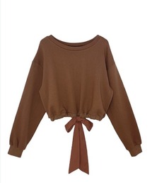 HONEY MI HONEY | cropped ribbon sweat(スウェット)