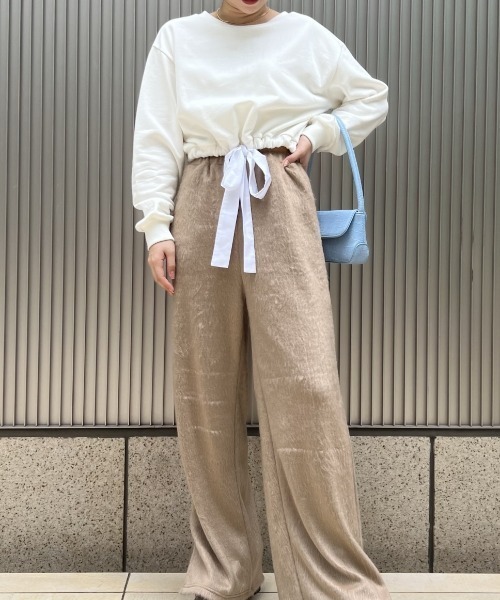 HONEY MI HONEY（ハニーミーハニー）の「cropped ribbon sweat（スウェット・レディース・ブラック/ホワイト/ブラウン・FREE）」の13枚目の写真