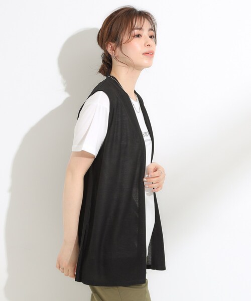 DRESKIP(ドレスキップ)の「【S-LL/2点セット/体型カバーにも】着回しいろいろ ジレ+ロゴTシャツ(その他トップス・レディース・カーキ/ブラック/ブラック系4・04/03/02/01)」の15枚目の写真