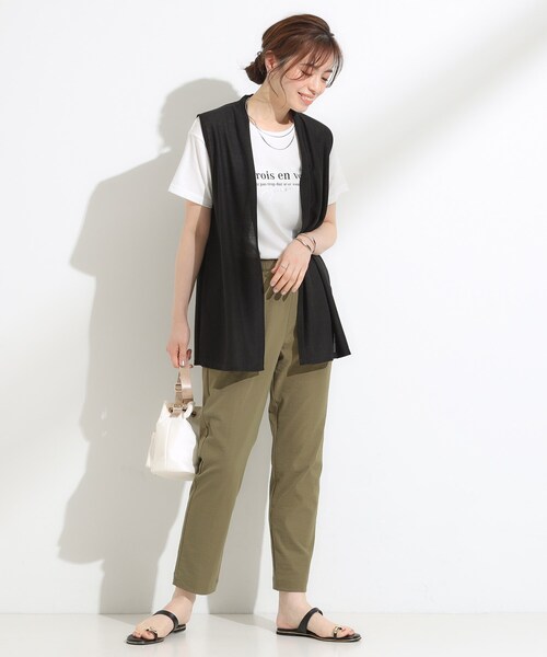 DRESKIP(ドレスキップ)の「【S-LL/2点セット/体型カバーにも】着回しいろいろ ジレ+ロゴTシャツ(その他トップス・レディース・カーキ/ブラック/ブラック系4・04/03/02/01)」の18枚目の写真