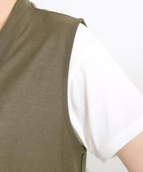 DRESKIP(ドレスキップ)の「【S-LL/2点セット/体型カバーにも】着回しいろいろ ジレ+ロゴTシャツ(その他トップス・レディース・カーキ/ブラック/ブラック系4・04/03/02/01)」の5枚目の写真