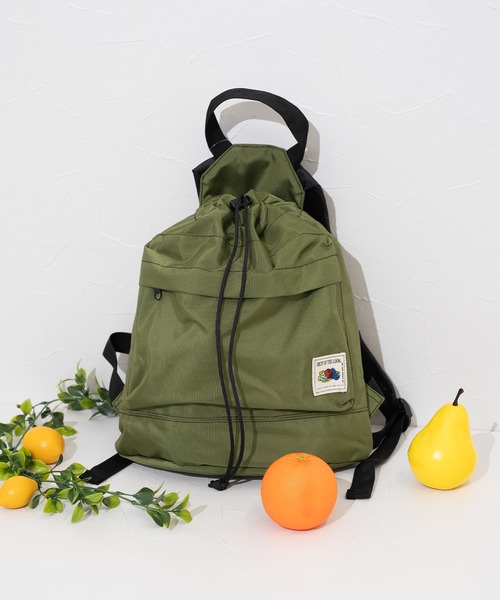 FRUIT OF THE LOOM(フルーツオブザルーム)の「FTL COLOR PURSE BACKPACK / バックパック / 巾着 / コンパクト(バックパック/リュック・メンズ・ベージュ/レッド/グリーン/ピンク/ブラック/カーキ/グレー・FREE)」の4枚目の写真