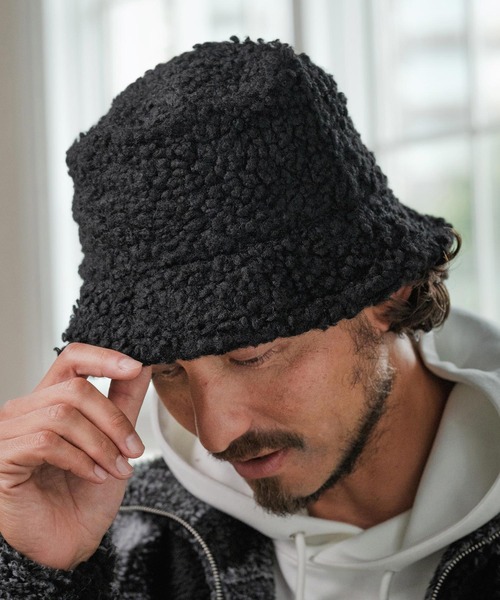 Magine(マージン)の「mko12992-Boa Fleece Bucket Hat バケットハット(ハット・メンズ・ブラック/ナチュラル・FREE)」の1枚目の写真