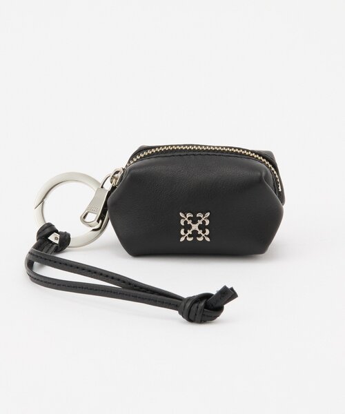 russet ラシット カラビナ付き レザーミニポーチ型チャーム ブラック カラビナ付き レザーミニポーチ型チャーム（チャーム）｜russet