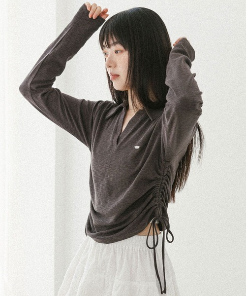 Heather(ヘザー)の「スキッパードロストカットソー 581498(Tシャツ/カットソー・レディース・チャコールグレー/ブラック/アイボリー・FREE)」の19枚目の写真