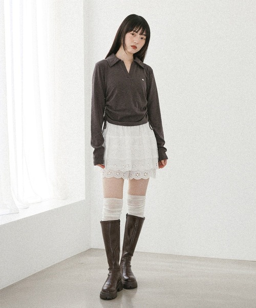 Heather(ヘザー)の「スキッパードロストカットソー 581498(Tシャツ/カットソー・レディース・チャコールグレー/ブラック/アイボリー・FREE)」の17枚目の写真