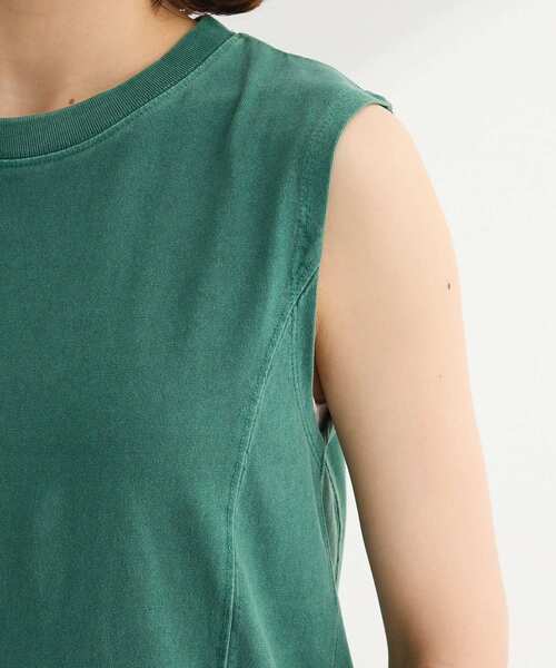 Green　Parks（グリーンパークス）の「・DOUBLE FLAGS ピグメント切替ノースリTEE（タンクトップ・レディース・ライトグレー/ボルドー/グリーン/ブラック/オフホワイト/チャコールグレー・FREE）」の17枚目の写真