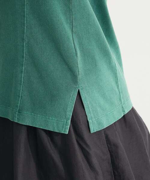 Green　Parks（グリーンパークス）の「・DOUBLE FLAGS ピグメント切替ノースリTEE（タンクトップ・レディース・ライトグレー/ボルドー/グリーン/ブラック/オフホワイト/チャコールグレー・FREE）」の18枚目の写真