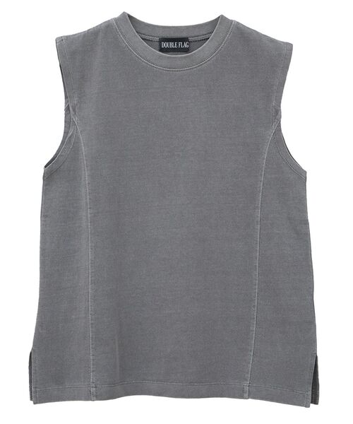 Green　Parks（グリーンパークス）の「・DOUBLE FLAGS ピグメント切替ノースリTEE（タンクトップ・レディース・ライトグレー/ボルドー/グリーン/ブラック/オフホワイト/チャコールグレー・FREE）」の9枚目の写真