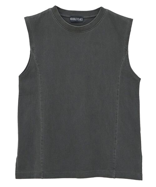 Green　Parks（グリーンパークス）の「・DOUBLE FLAGS ピグメント切替ノースリTEE（タンクトップ・レディース・ライトグレー/ボルドー/グリーン/ブラック/オフホワイト/チャコールグレー・FREE）」の10枚目の写真