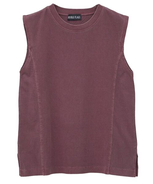 Green　Parks（グリーンパークス）の「・DOUBLE FLAGS ピグメント切替ノースリTEE（タンクトップ・レディース・ライトグレー/ボルドー/グリーン/ブラック/オフホワイト/チャコールグレー・FREE）」の12枚目の写真