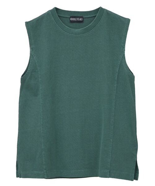 Green　Parks（グリーンパークス）の「・DOUBLE FLAGS ピグメント切替ノースリTEE（タンクトップ・レディース・ライトグレー/ボルドー/グリーン/ブラック/オフホワイト/チャコールグレー・FREE）」の13枚目の写真