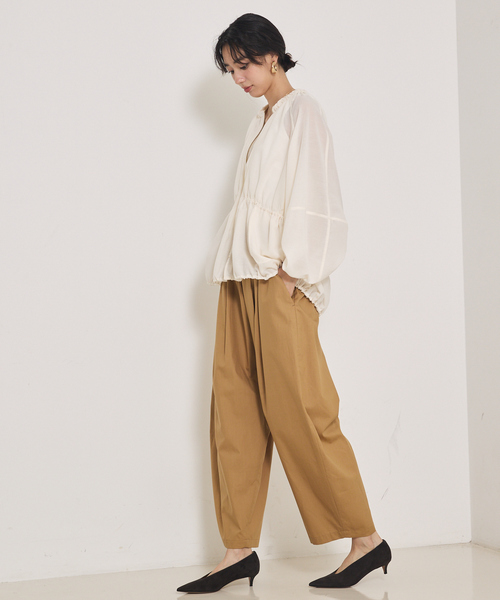 qualite（カリテ）の「ダンプバレルパンツ/秋服（カーゴパンツ・レディース・ベージュ/ダークネイビー・36/38）」の11枚目の写真