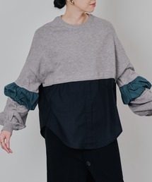 TEVALT | 配色シャツレイヤードライクニットトップス(ニット/セーター)