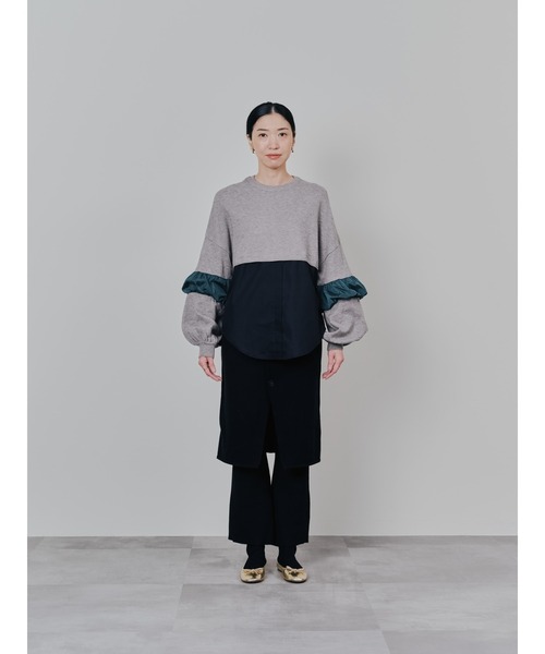 TEVALT（ヴァレット）の「配色シャツレイヤードライクニットトップス（ニット/セーター・レディース・モカ/ブラック・38）」の19枚目の写真