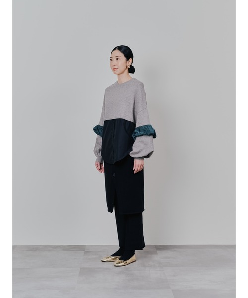 TEVALT（ヴァレット）の「配色シャツレイヤードライクニットトップス（ニット/セーター・レディース・モカ/ブラック・38）」の20枚目の写真