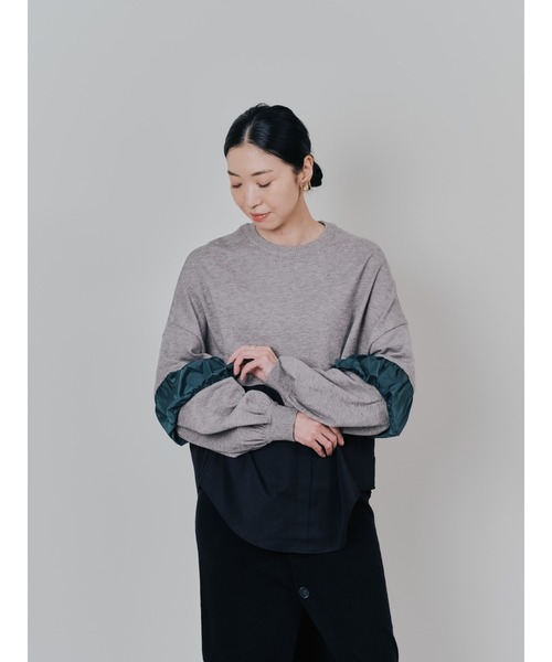 TEVALT（ヴァレット）の「配色シャツレイヤードライクニットトップス（ニット/セーター・レディース・モカ/ブラック・38）」の9枚目の写真
